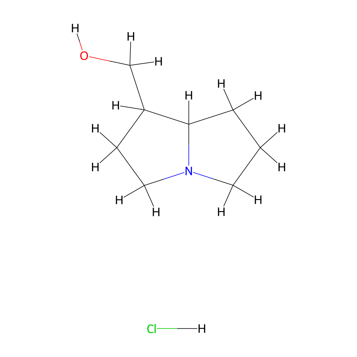 (hexahydro-1H-pyrrolizin-1-yl)methanol hydrochloride molecular structure, CAS 2580220-93-3