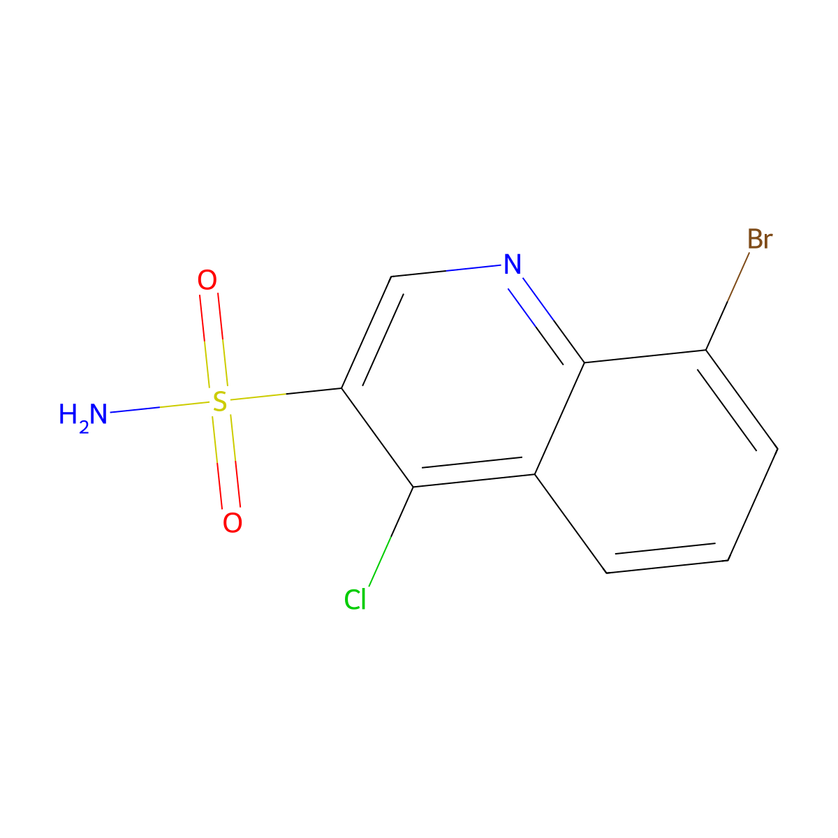 8-Bromo-4-chloroquinoline-3-sulfonamide molecular structure, CAS 2580220-96-6
