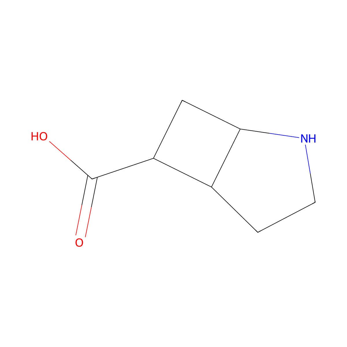 2-Azabicyclo[3.2.0]heptane-6-carboxylic acid molecular structure, CAS 2580221-01-6