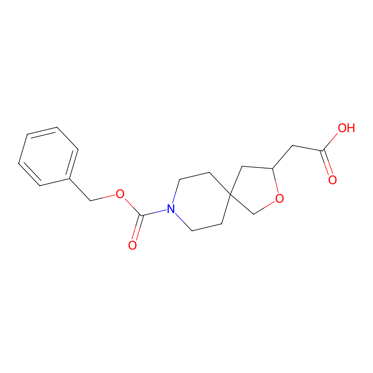 2-{8-[(Benzyloxy)carbonyl]-2-oxa-8-azaspiro[4.5]decan-3-yl}acetic acid molecular structure, CAS 2580221-03-8