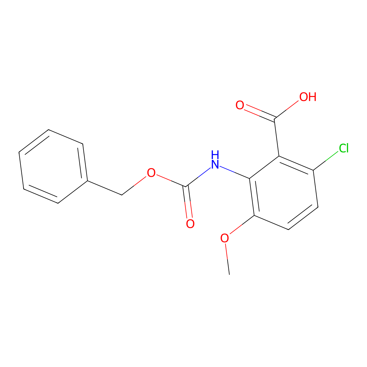 2-{[(Benzyloxy)carbonyl]amino}-6-chloro-3-methoxybenzoic acid molecular structure, CAS 2580221-29-8