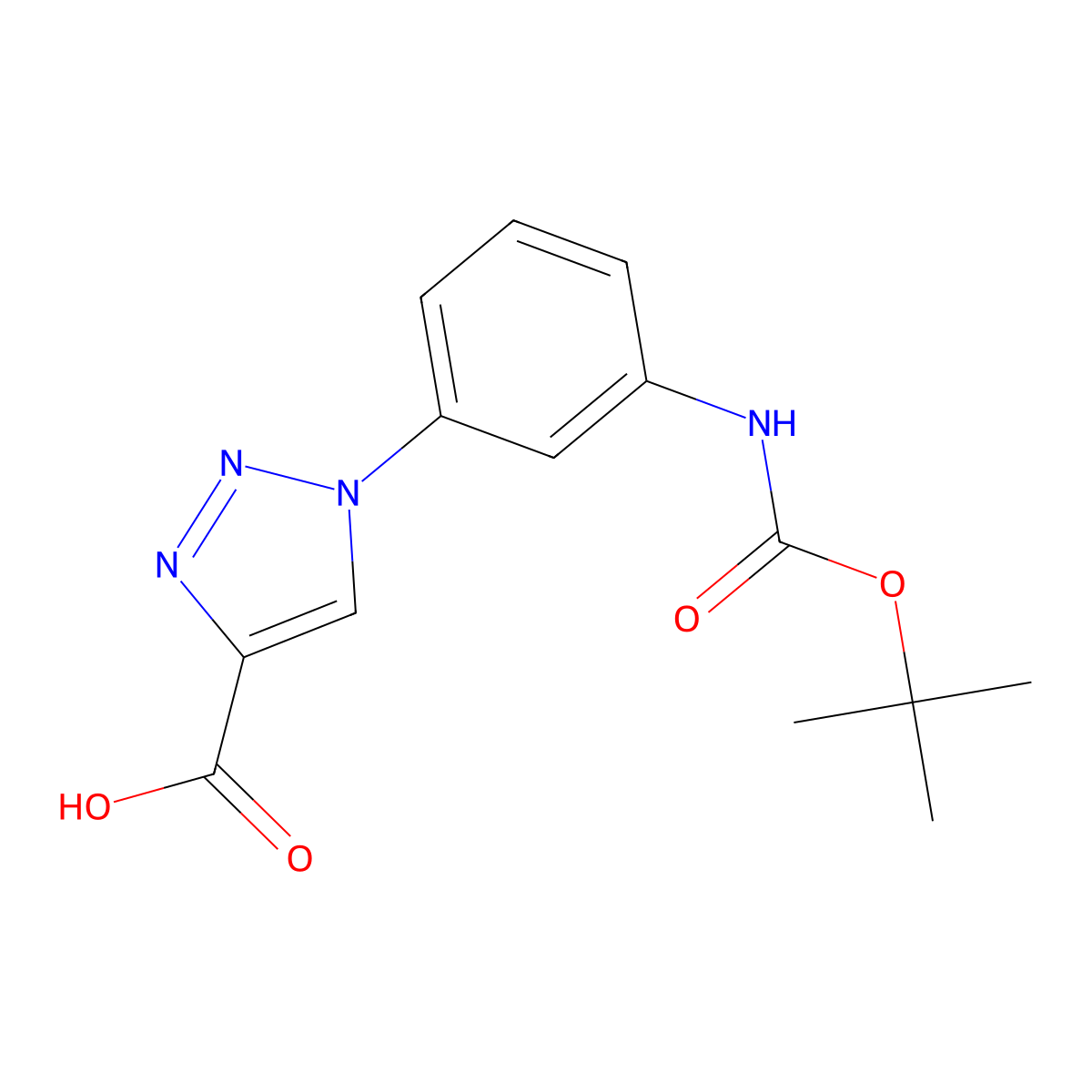 1-(3-{[(tert-butoxy)carbonyl]amino}phenyl)-1H-1,2,3-triazole-4-carboxylic acid molecular structure, CAS 2580221-45-8