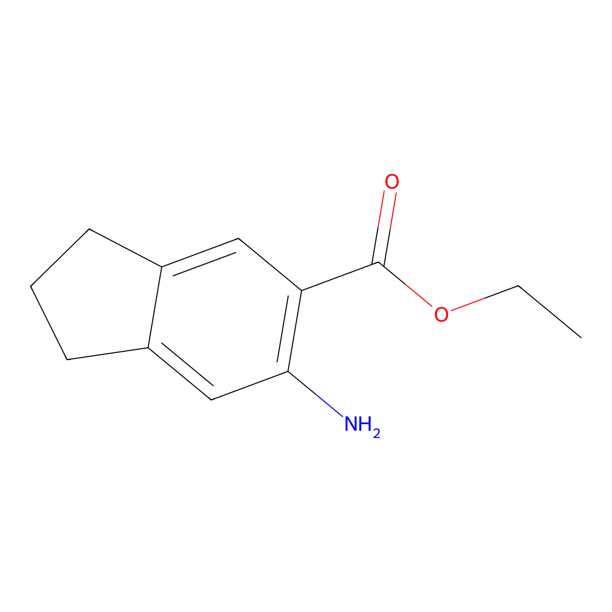 ethyl 6-amino-2,3-dihydro-1H-indene-5-carboxylate molecular structure, CAS 2580221-54-9
