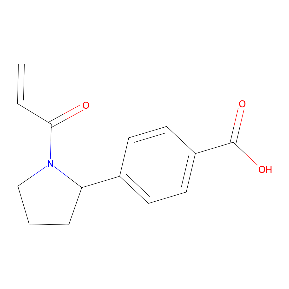 4-[1-(Prop-2-enoyl)pyrrolidin-2-yl]benzoicacid molecular structure, CAS 2580221-61-8
