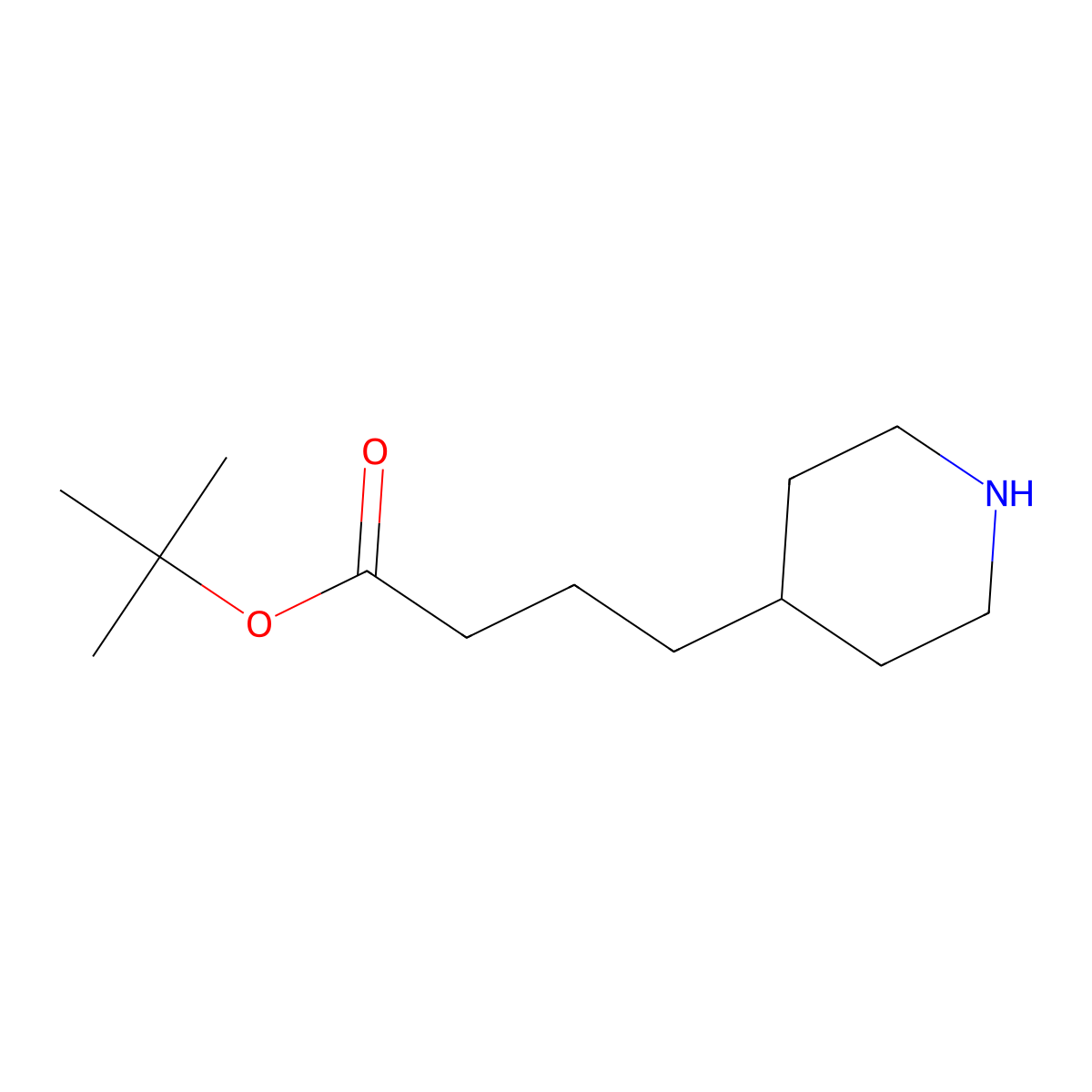 tert-Butyl 4-(piperidin-4-yl)butanoate molecular structure, CAS 2580221-63-0