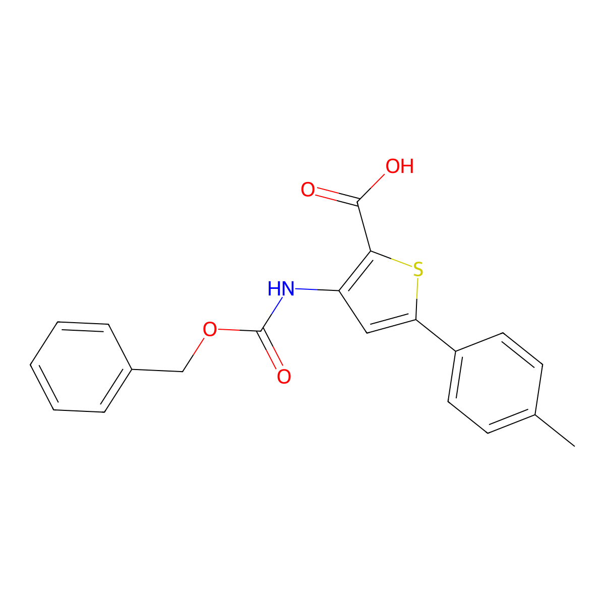 3-{[(Benzyloxy)carbonyl]amino}-5-(4-methylphenyl)thiophene-2-carboxylic acid molecular structure, CAS 2580221-67-4