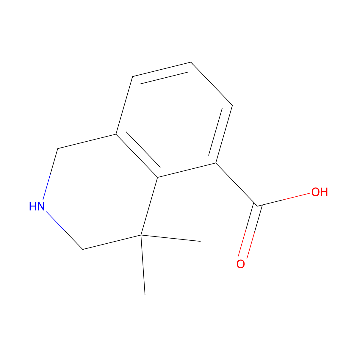4,4-Dimethyl-1,2,3,4-tetrahydroisoquinoline-5-carboxylic acid molecular structure, CAS 2580221-82-3