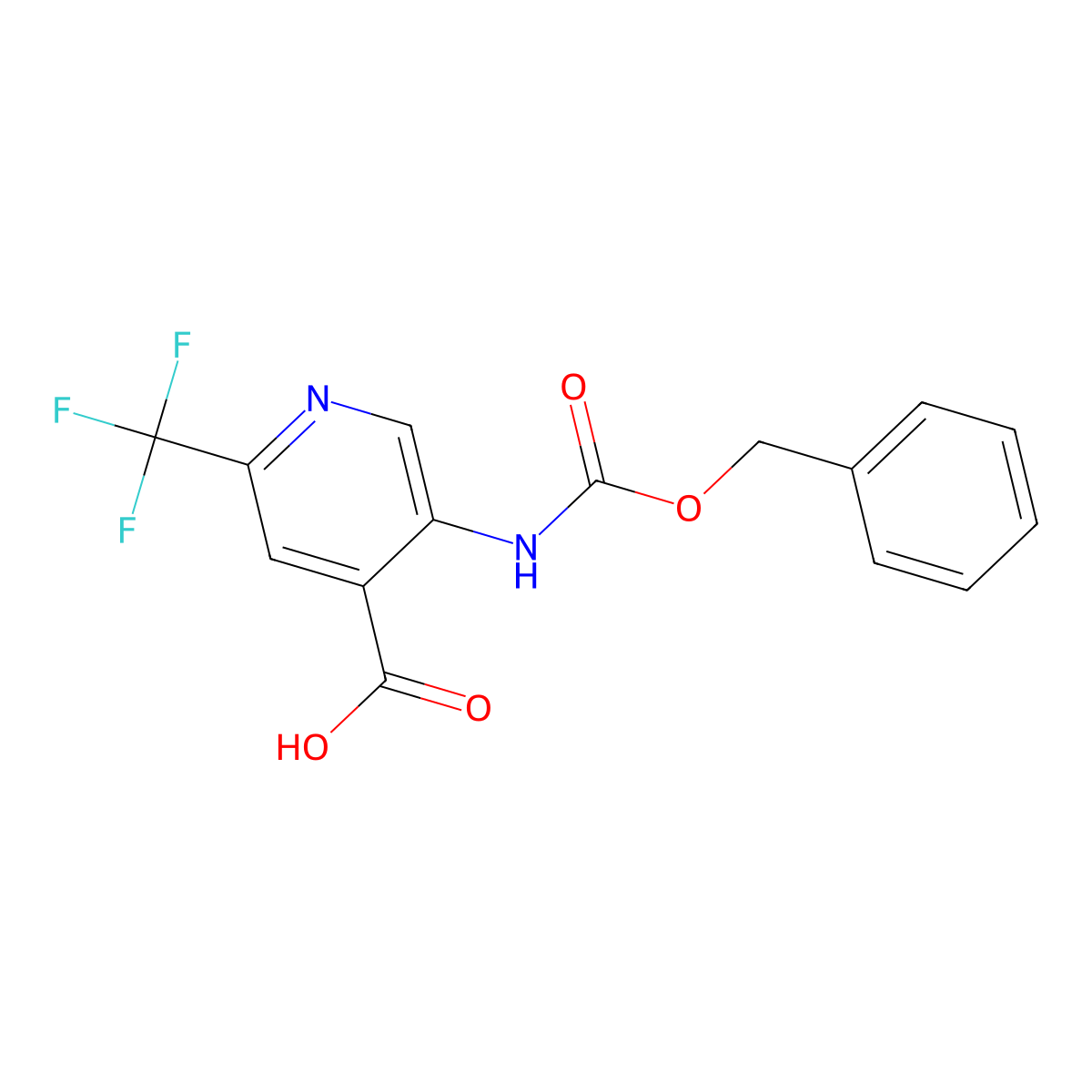 5-{[(Benzyloxy)carbonyl]amino}-2-(trifluoromethyl)pyridine-4-carboxylic acid molecular structure, CAS 2580221-84-5