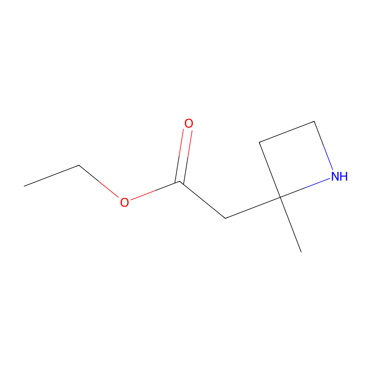 Ethyl 2-(2-methylazetidin-2-yl)acetate molecular structure, CAS 2580221-95-8