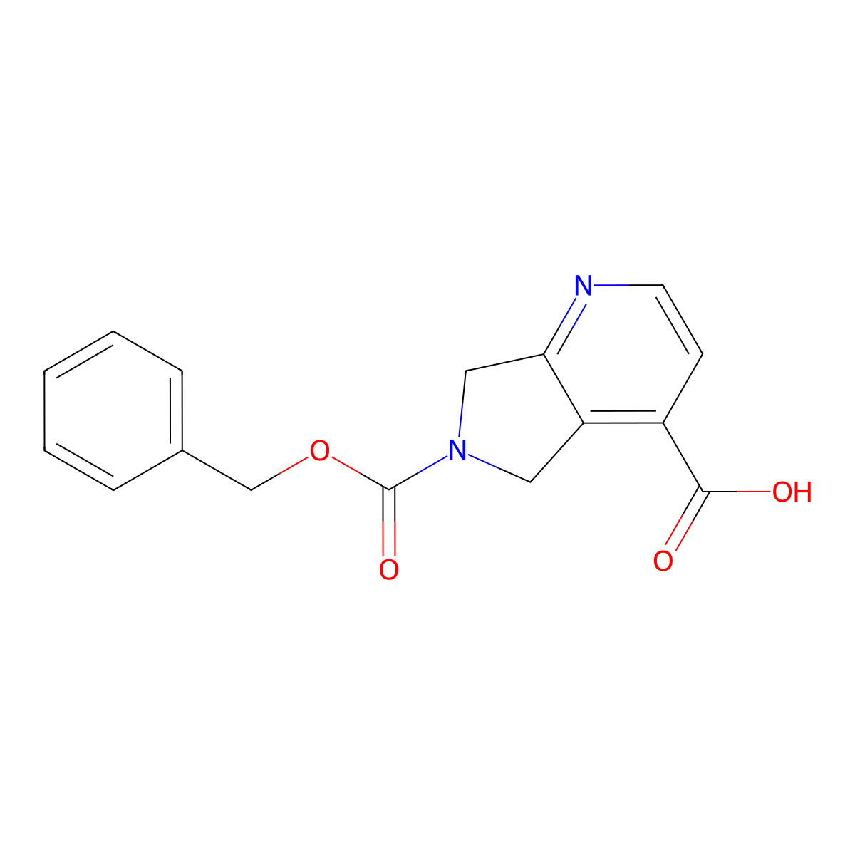 6-[(benzyloxy)carbonyl]-5H,6H,7H-pyrrolo[3,4-b]pyridine-4-carboxylic acid molecular structure, CAS 2580222-02-0