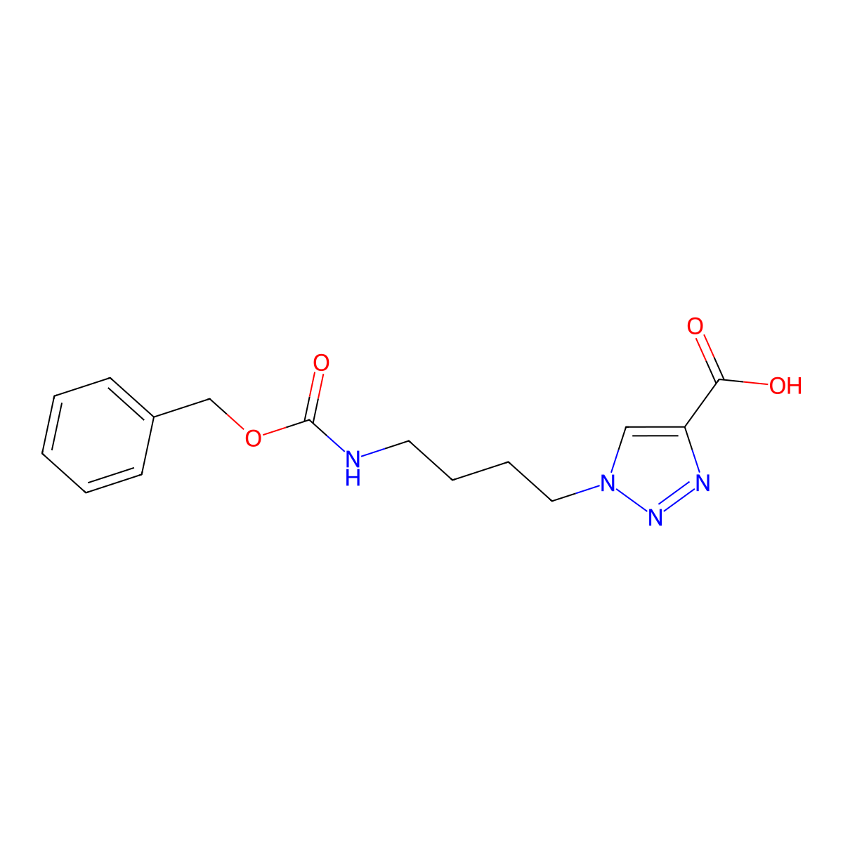 1-(4-{[(benzyloxy)carbonyl]amino}butyl)-1H-1,2,3-triazole-4-carboxylic acid molecular structure, CAS 2580222-05-3