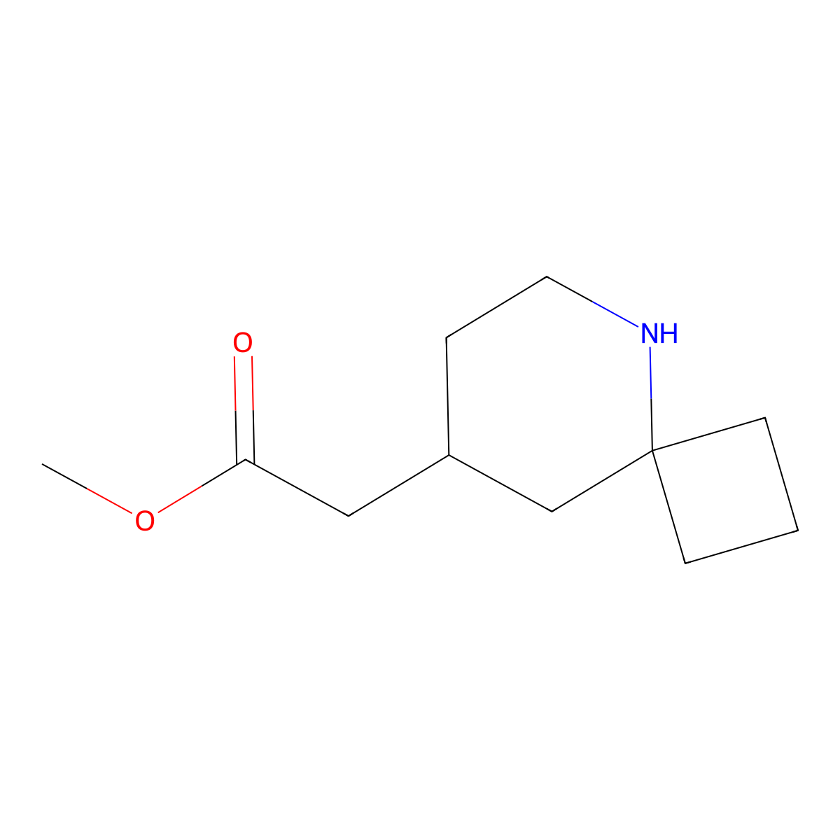 Methyl 2-{5-azaspiro[3.5]nonan-8-yl}acetate molecular structure, CAS 2580222-06-4