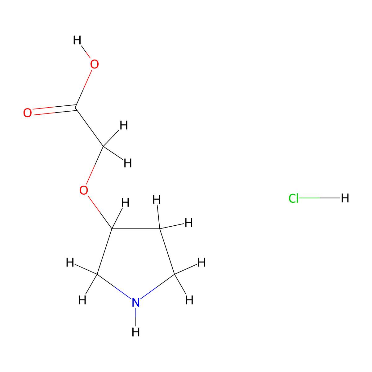 2-(Pyrrolidin-3-yloxy)acetic acid hydrochloride molecular structure, CAS 2580222-10-0