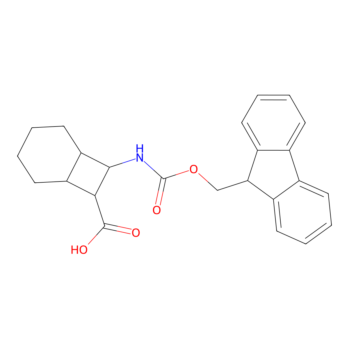 8-({[(9H-fluoren-9-yl)methoxy]carbonyl}amino)bicyclo[4.2.0]octane-7-carboxylic acid molecular structure, CAS 2580222-17-7