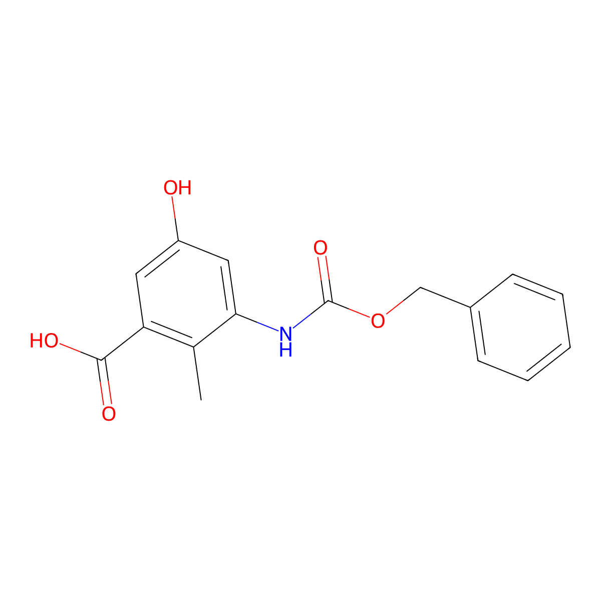 3-{[(Benzyloxy)carbonyl]amino}-5-hydroxy-2-methylbenzoic acid molecular structure, CAS 2580222-21-3
