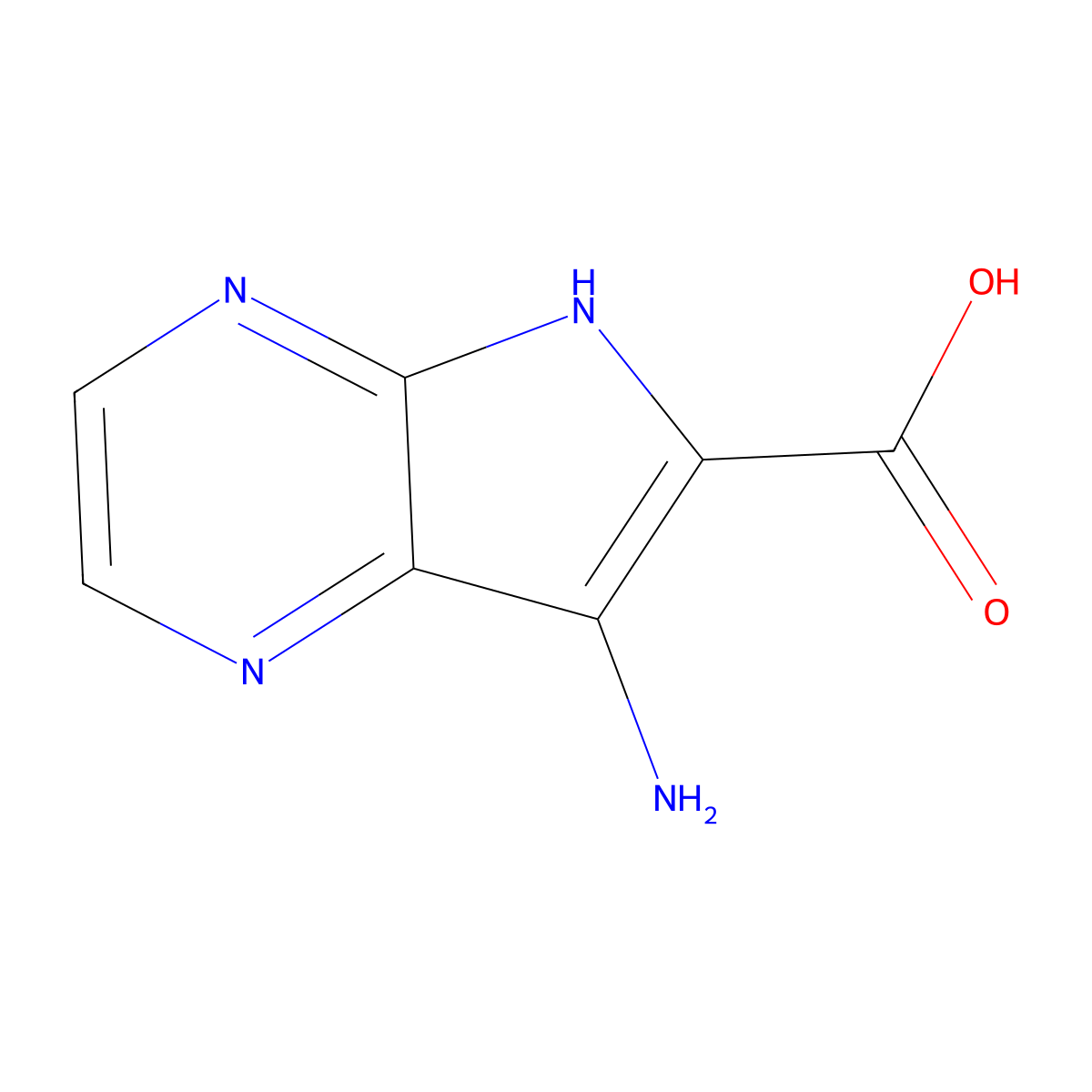 7-amino-5H-pyrrolo[2,3-b]pyrazine-6-carboxylic acid molecular structure, CAS 2580222-27-9
