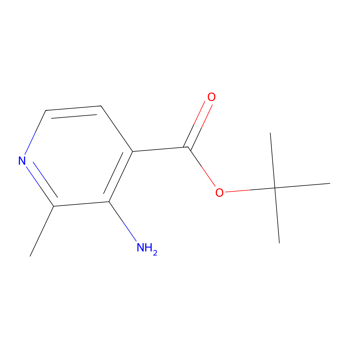 Tert-butyl 3-amino-2-methylpyridine-4-carboxylate molecular structure, CAS 2580222-33-7