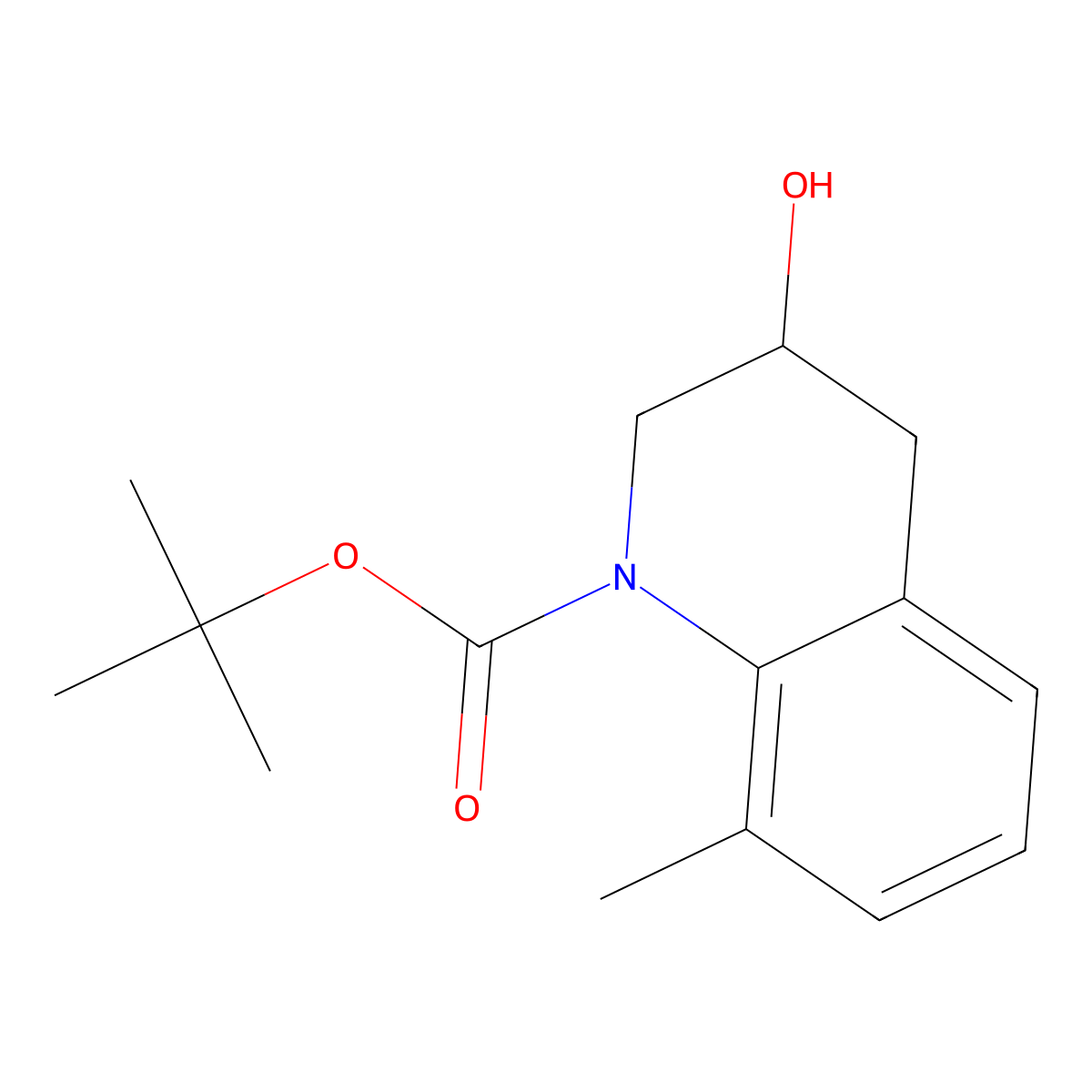 Tert-butyl 3-hydroxy-8-methyl-1,2,3,4-tetrahydroquinoline-1-carboxylate molecular structure, CAS 2580222-34-8