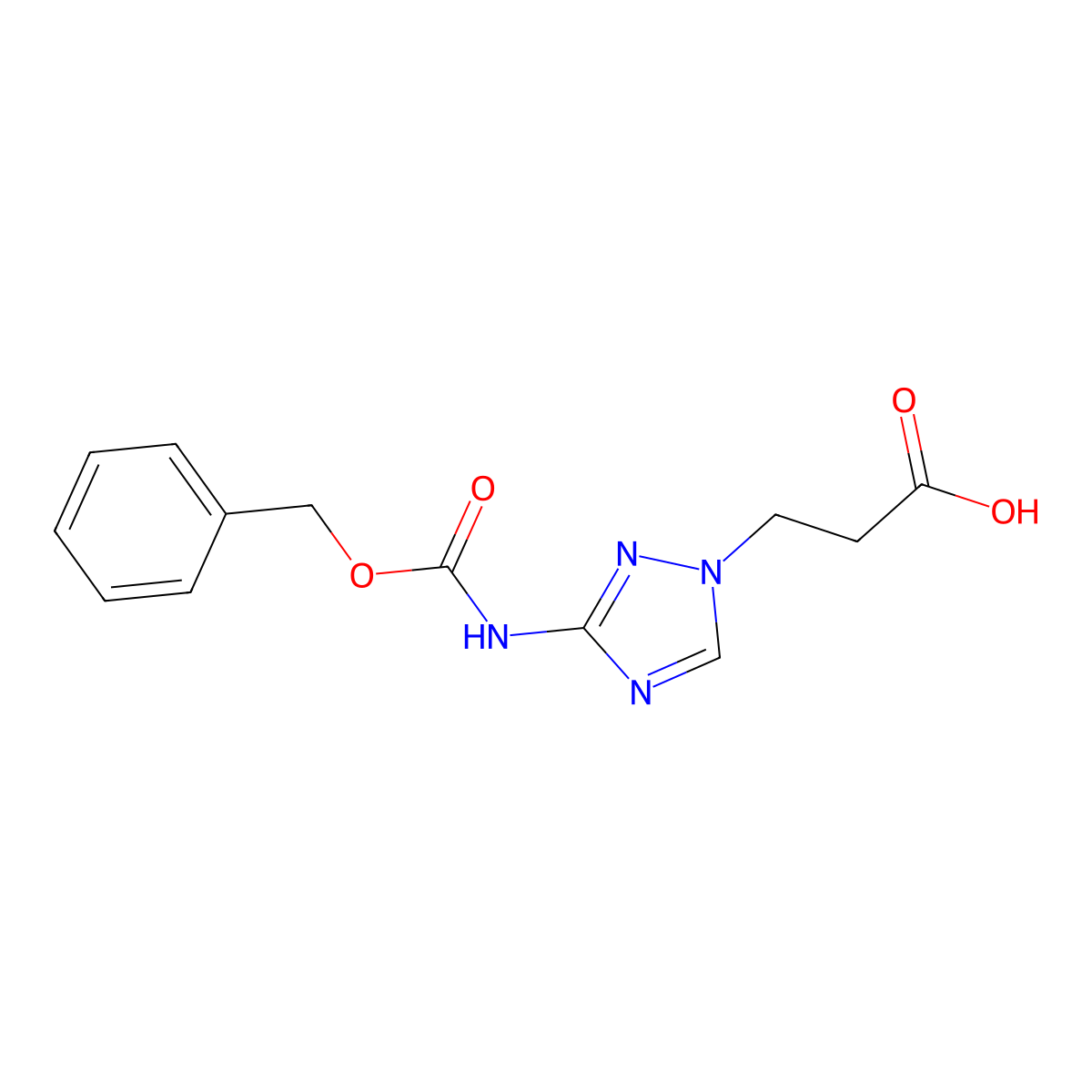 3-(3-{[(benzyloxy)carbonyl]amino}-1H-1,2,4-triazol-1-yl)propanoic acid molecular structure, CAS 2580222-47-3