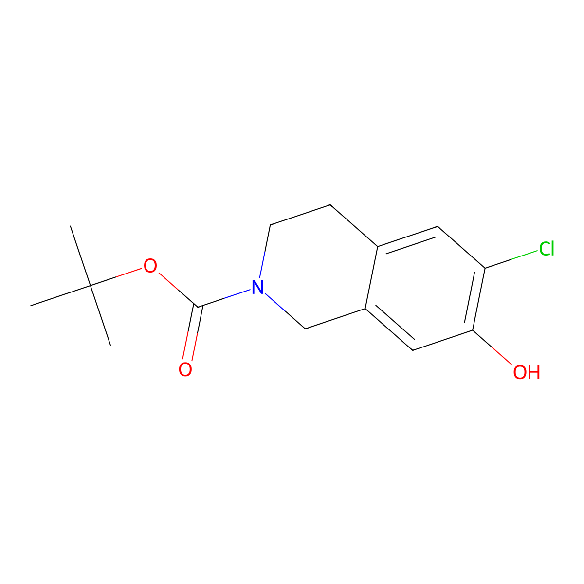 Tert-butyl 6-chloro-7-hydroxy-1,2,3,4-tetrahydroisoquinoline-2-carboxylate molecular structure, CAS 2580222-54-2