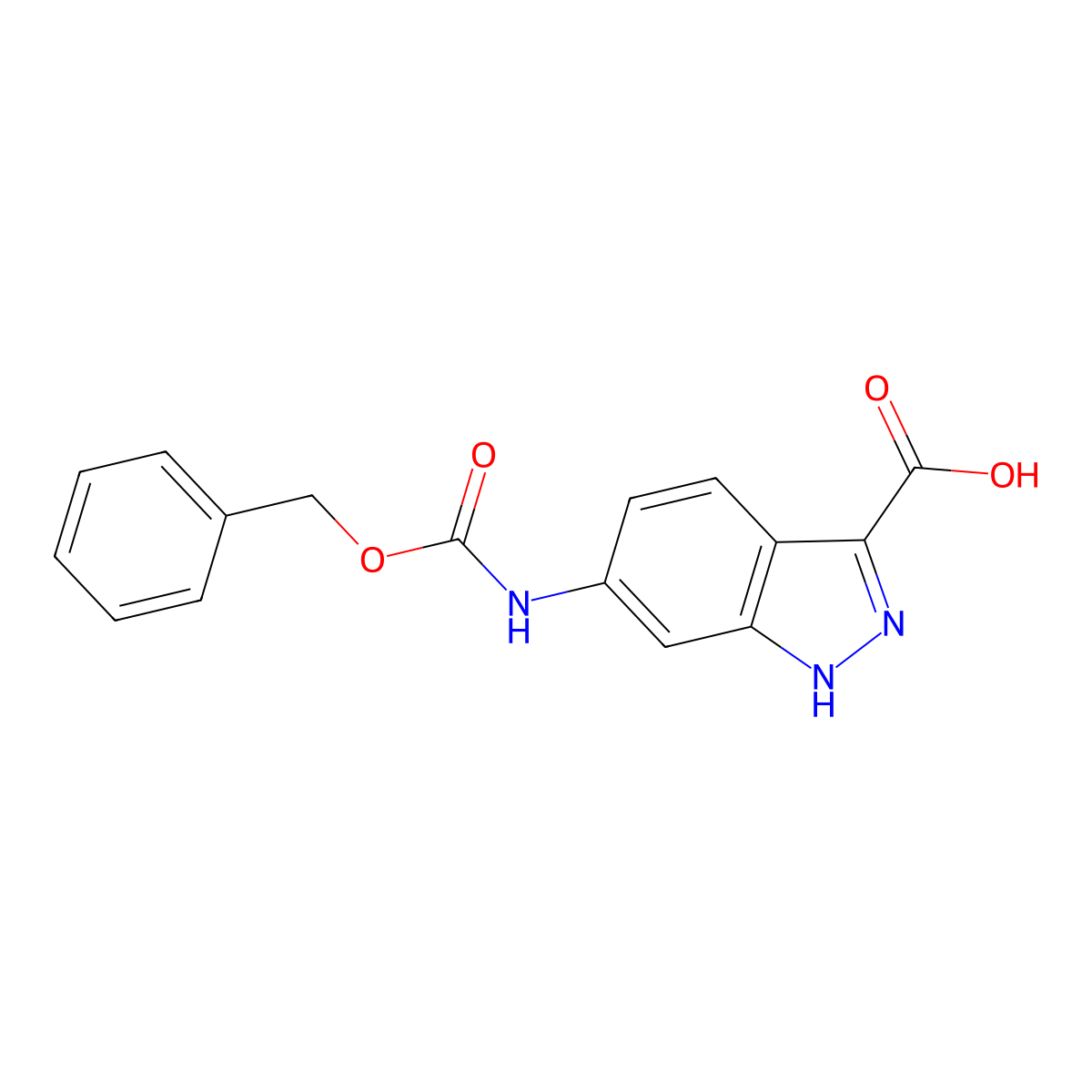 6-{[(benzyloxy)carbonyl]amino}-1H-indazole-3-carboxylic acid molecular structure, CAS 2580222-58-6