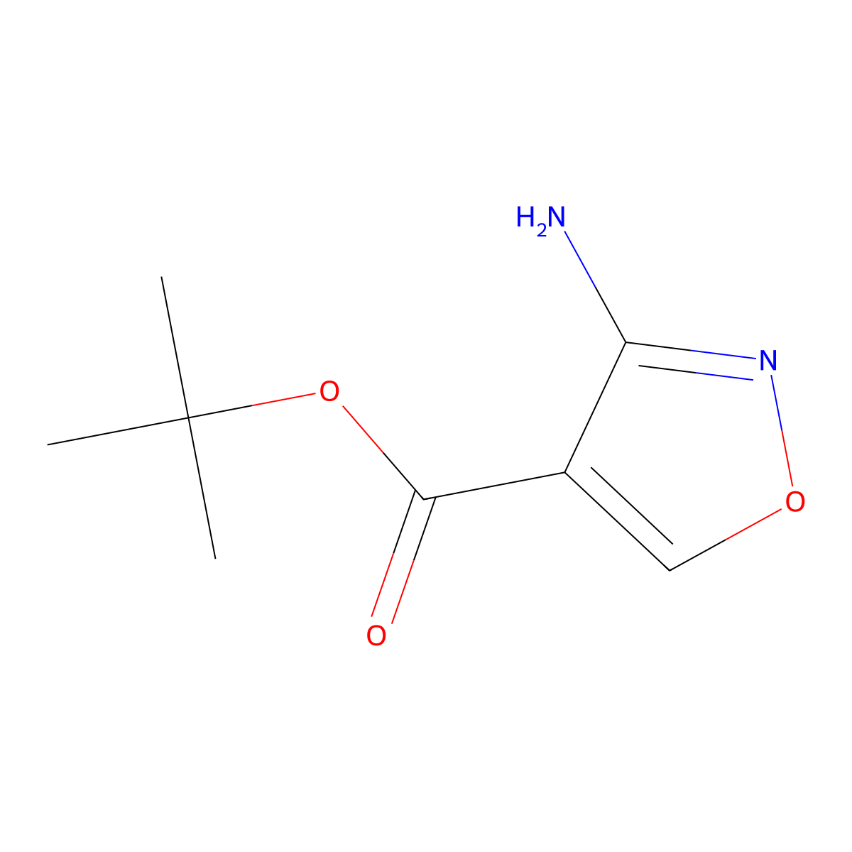 Tert-butyl 3-amino-1,2-oxazole-4-carboxylate molecular structure, CAS 2580222-64-4