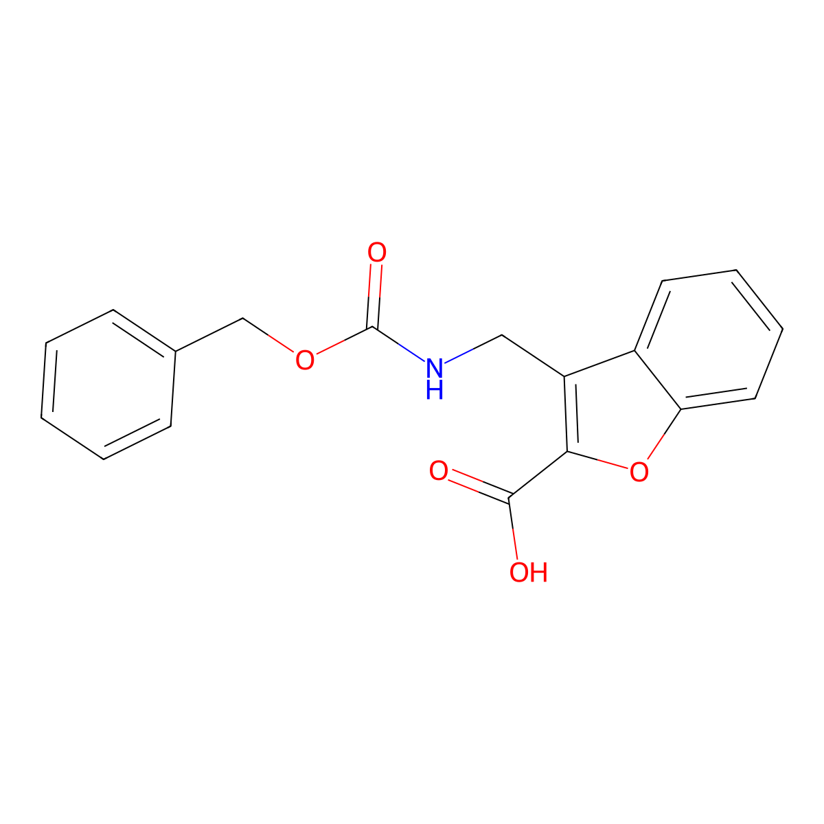 3-({[(Benzyloxy)carbonyl]amino}methyl)-1-benzofuran-2-carboxylic acid molecular structure, CAS 2580222-69-9
