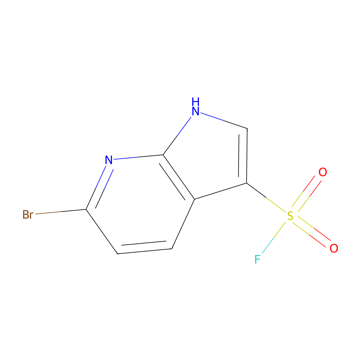6-Bromo-1H-pyrrolo[2,3-b]pyridine-3-sulfonyl fluoride molecular structure, CAS 2580222-75-7