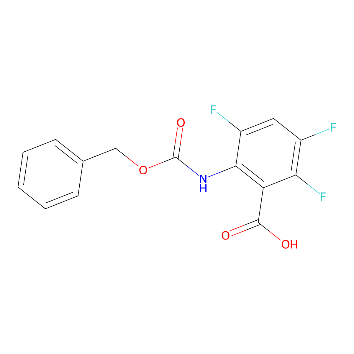 2-{[(Benzyloxy)carbonyl]amino}-3,5,6-trifluorobenzoic acid molecular structure, CAS 2580222-82-6