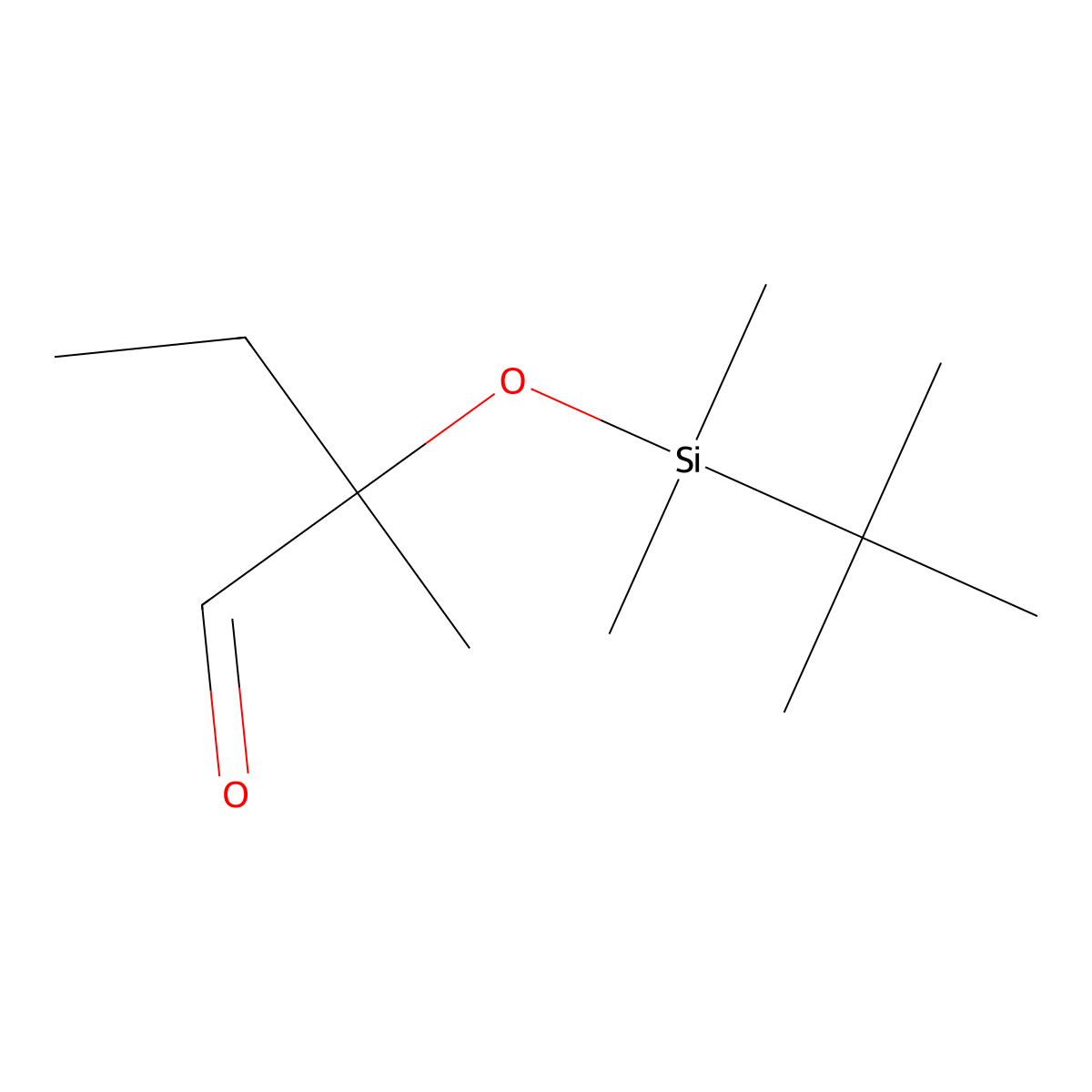 2-((Tert-butyldimethylsilyl)oxy)-2-methylbutanal molecular structure, CAS 2580222-84-8