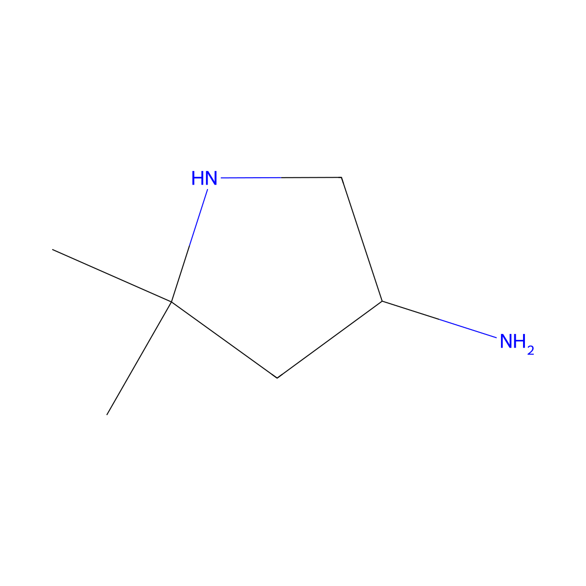 5,5-Dimethylpyrrolidin-3-amine molecular structure, CAS 2580222-85-9