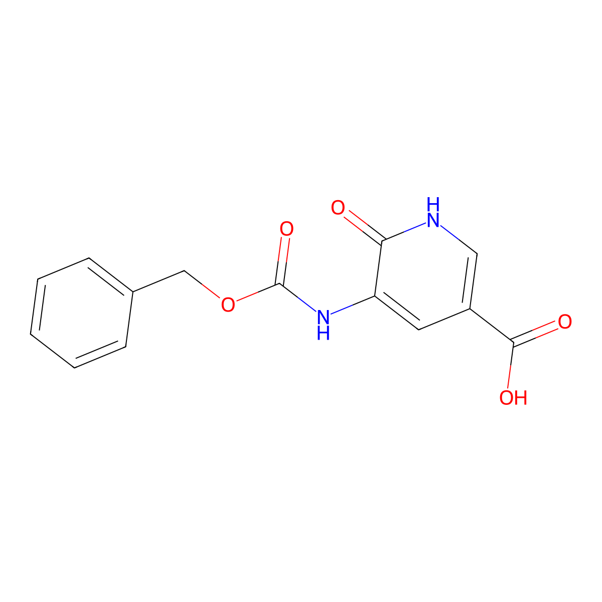 5-{[(Benzyloxy)carbonyl]amino}-6-oxo-1,6-dihydropyridine-3-carboxylic acid molecular structure, CAS 2580222-88-2