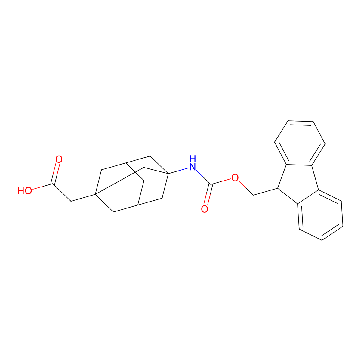 2-[3-({[(9H-fluoren-9-yl)methoxy]carbonyl}amino)adamantan-1-yl]acetic acid molecular structure, CAS 2580222-90-6