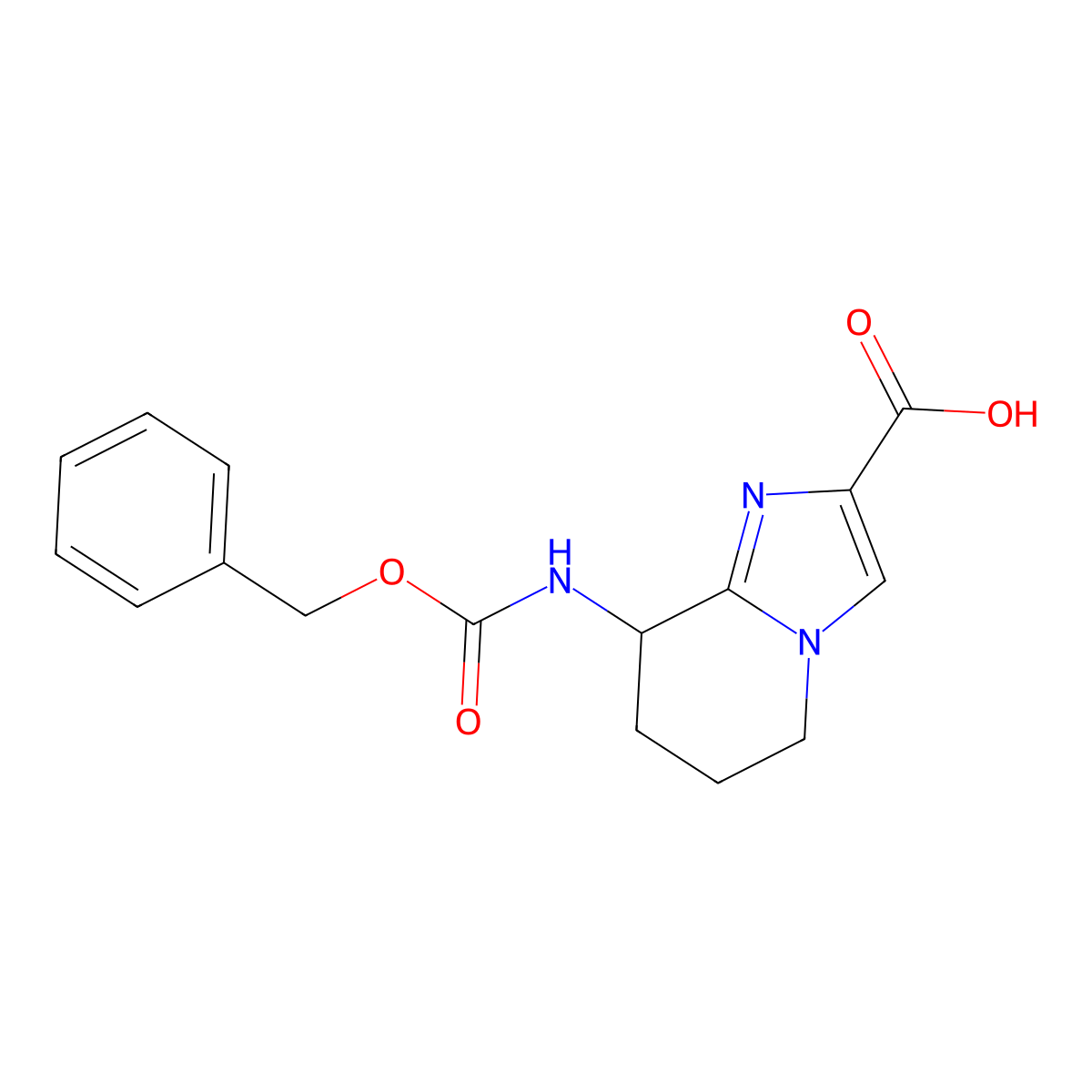 8-{[(benzyloxy)carbonyl]amino}-5H,6H,7H,8H-imidazo[1,2-a]pyridine-2-carboxylic acid molecular structure, CAS 2580222-93-9