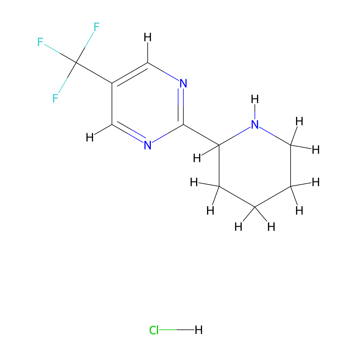 2-(Piperidin-2-yl)-5-(trifluoromethyl)pyrimidine hydrochloride molecular structure, CAS 2580222-94-0