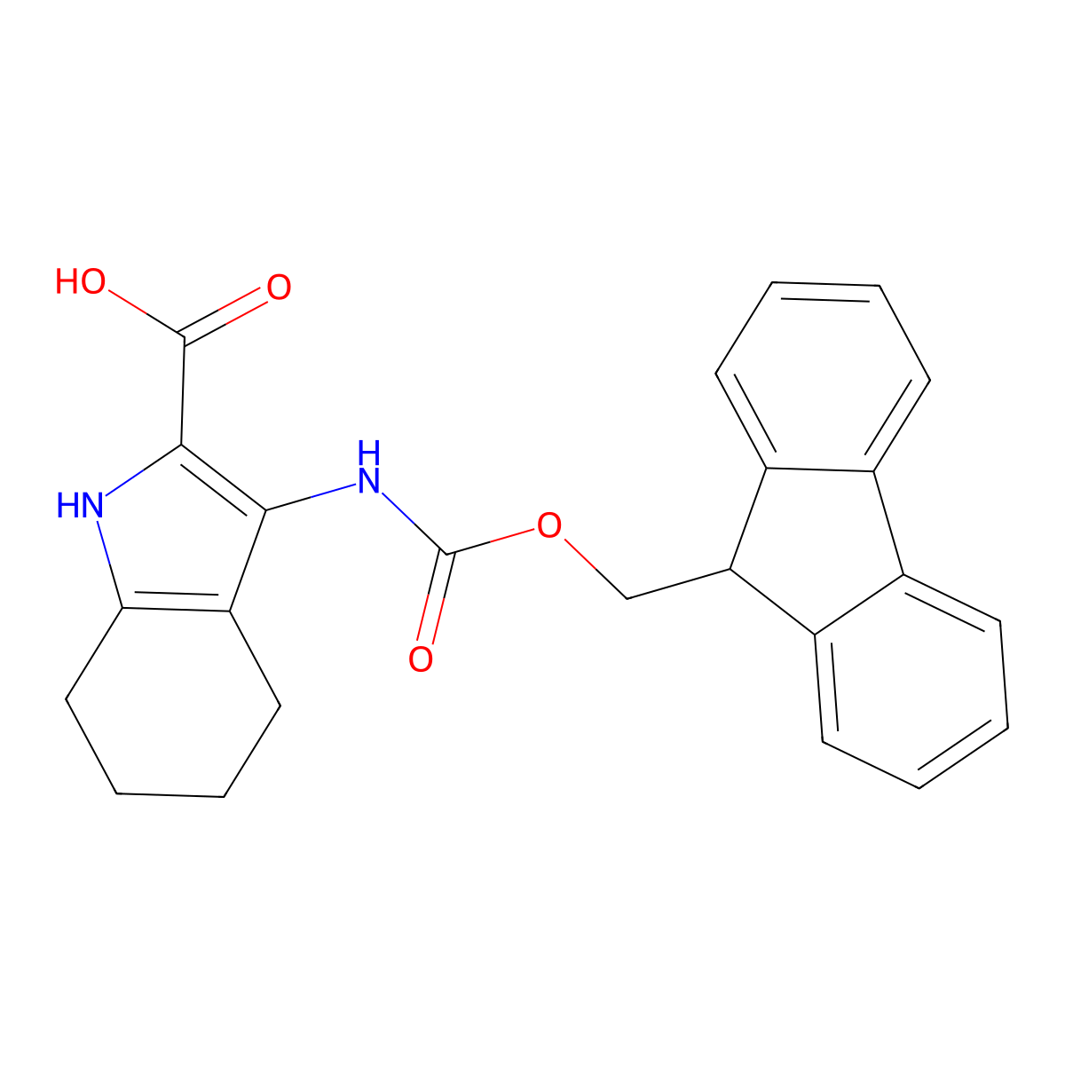 3-({[(9H-fluoren-9-yl)methoxy]carbonyl}amino)-4,5,6,7-tetrahydro-1H-indole-2-carboxylic acid molecular structure, CAS 2580223-08-9