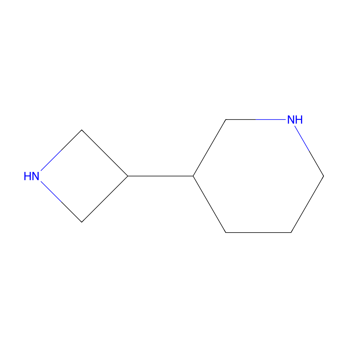 3-(Azetidin-3-yl)piperidine molecular structure, CAS 2580223-10-3