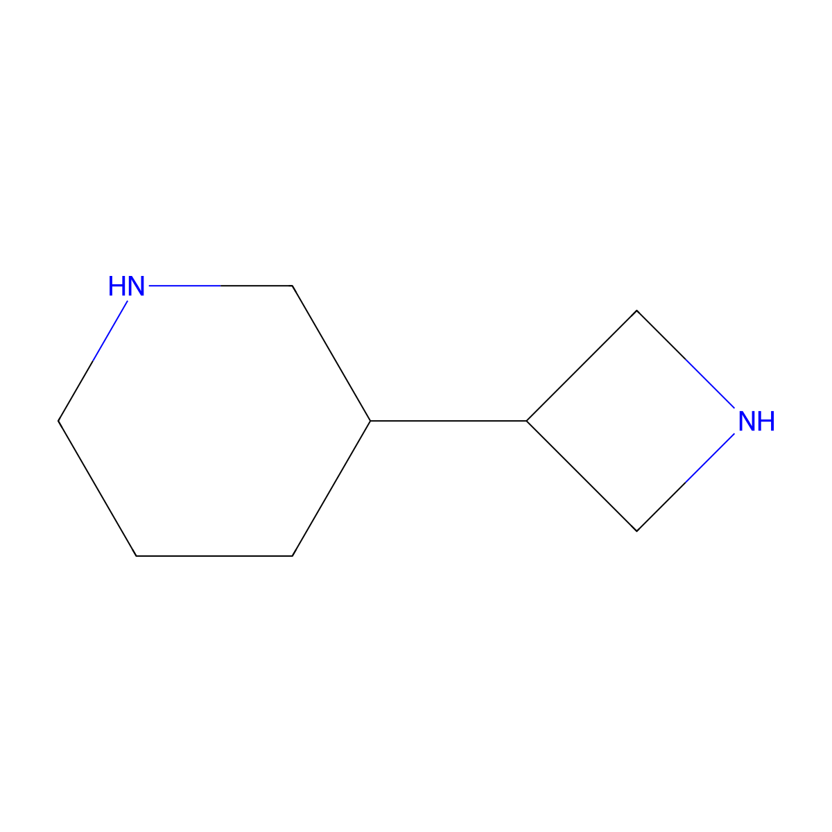 3-(Azetidin-3-yl)piperidine molecular structure, CAS 2580223-10-3