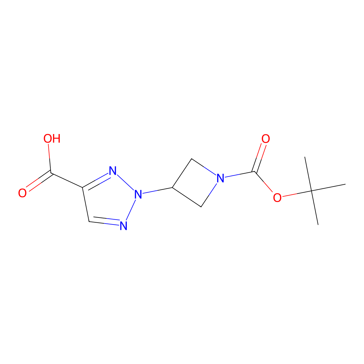 2-[1-[(2-Methylpropan-2-yl)oxycarbonyl]azetidin-3-yl]triazole-4-carboxylic acid molecular structure, CAS 2580223-22-7