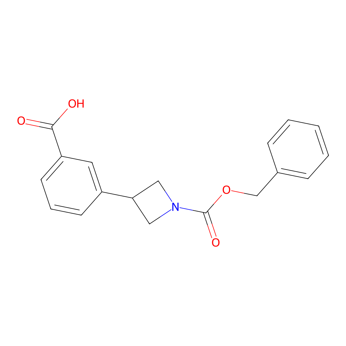 3-{1-[(Benzyloxy)carbonyl]azetidin-3-yl}benzoic acid molecular structure, CAS 2580223-25-0