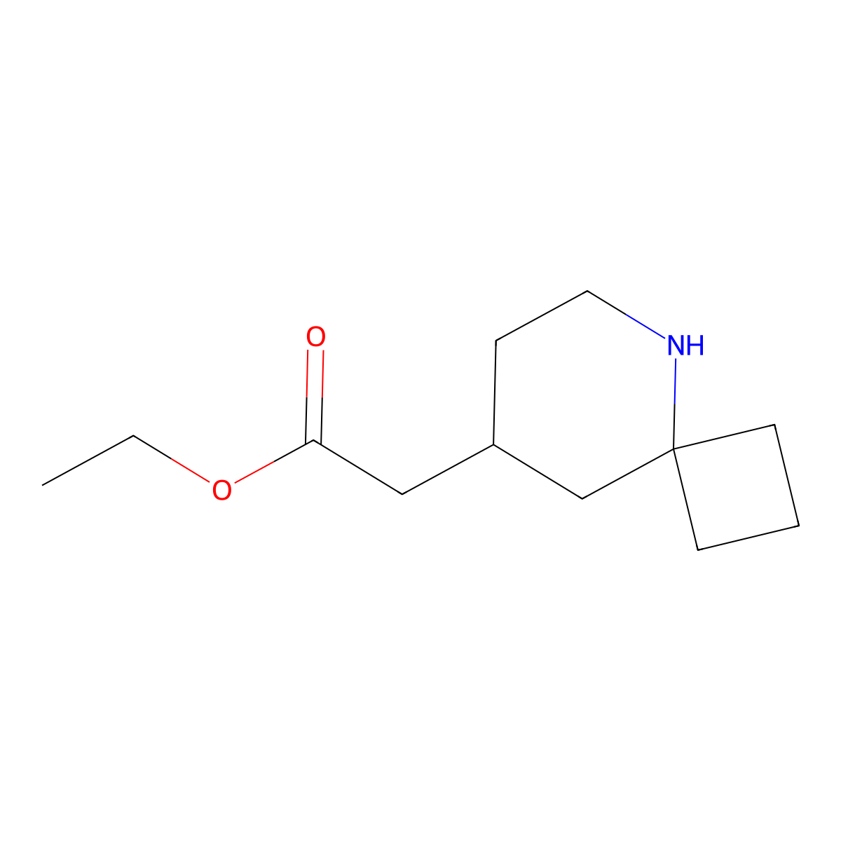 Ethyl 2-{5-azaspiro[3.5]nonan-8-yl}acetate molecular structure, CAS 2580223-29-4