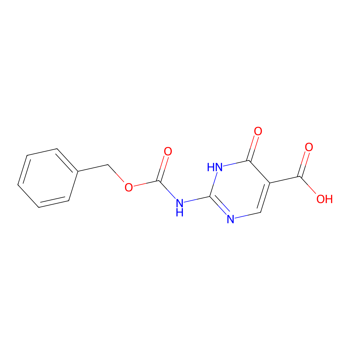 2-{[(Benzyloxy)carbonyl]amino}-4-hydroxypyrimidine-5-carboxylic acid molecular structure, CAS 2580223-35-2