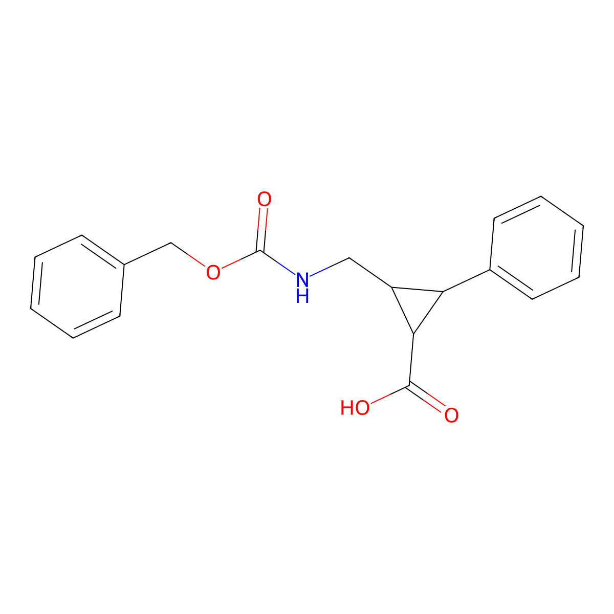 2-({[(Benzyloxy)carbonyl]amino}methyl)-3-phenylcyclopropane-1-carboxylic acid molecular structure, CAS 2580223-39-6