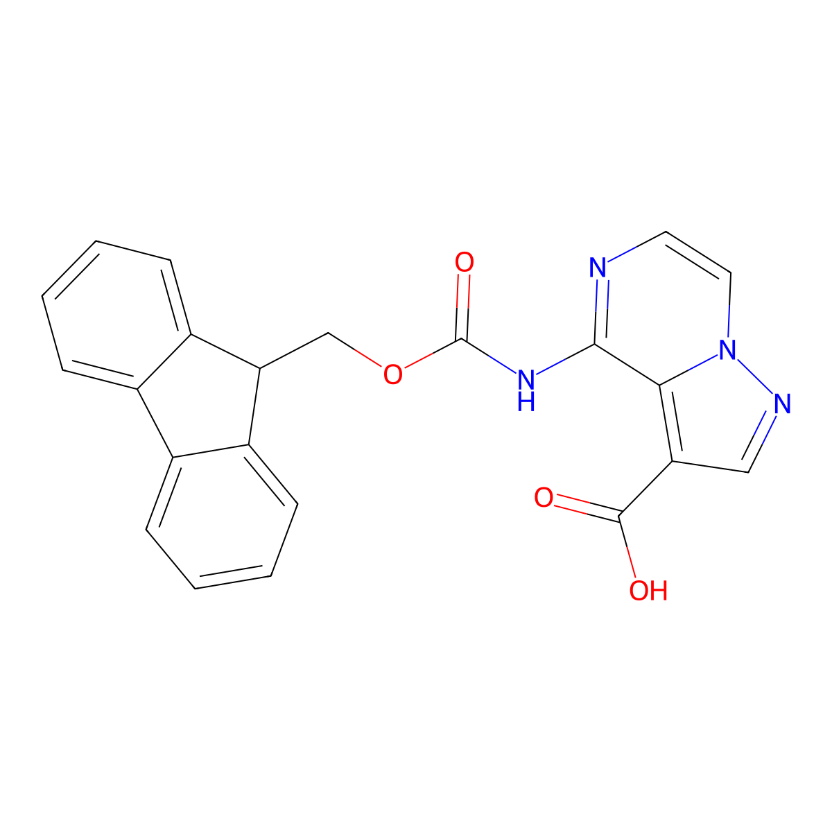 4-({[(9H-fluoren-9-yl)methoxy]carbonyl}amino)pyrazolo[1,5-a]pyrazine-3-carboxylic acid molecular structure, CAS 2580223-41-0