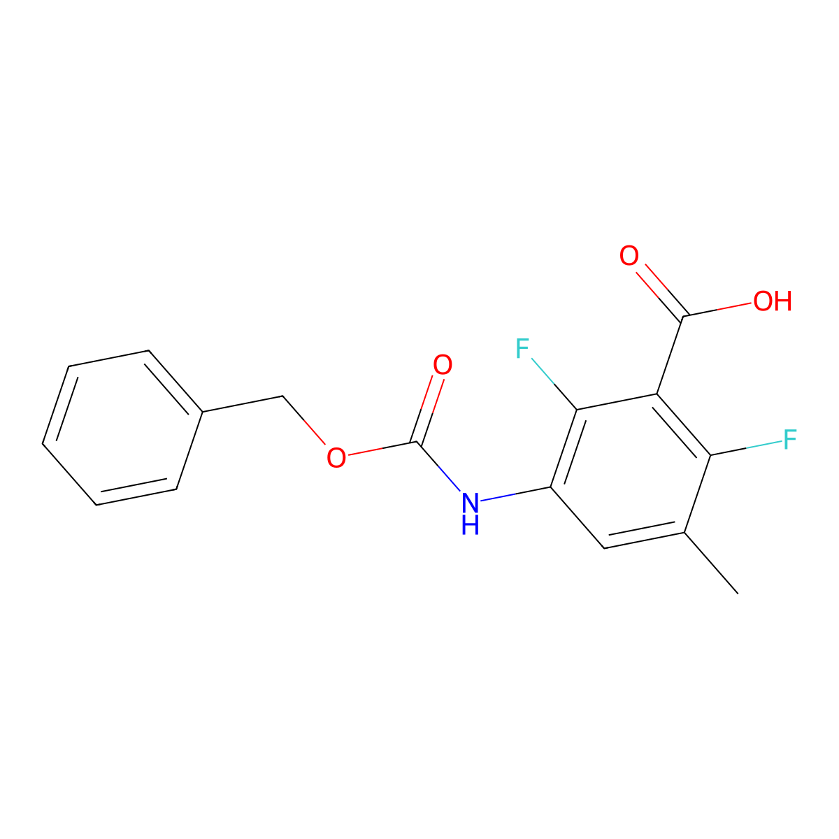 3-{[(Benzyloxy)carbonyl]amino}-2,6-difluoro-5-methylbenzoic acid molecular structure, CAS 2580223-50-1