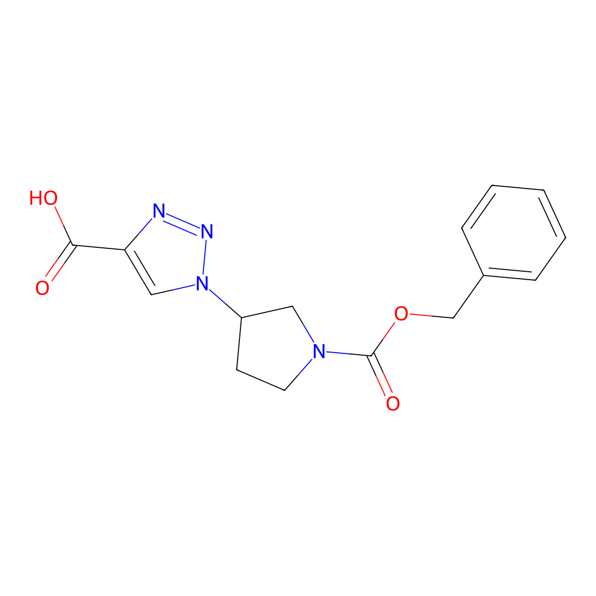 1-{1-[(benzyloxy)carbonyl]pyrrolidin-3-yl}-1H-1,2,3-triazole-4-carboxylic acid molecular structure, CAS 2580223-55-6