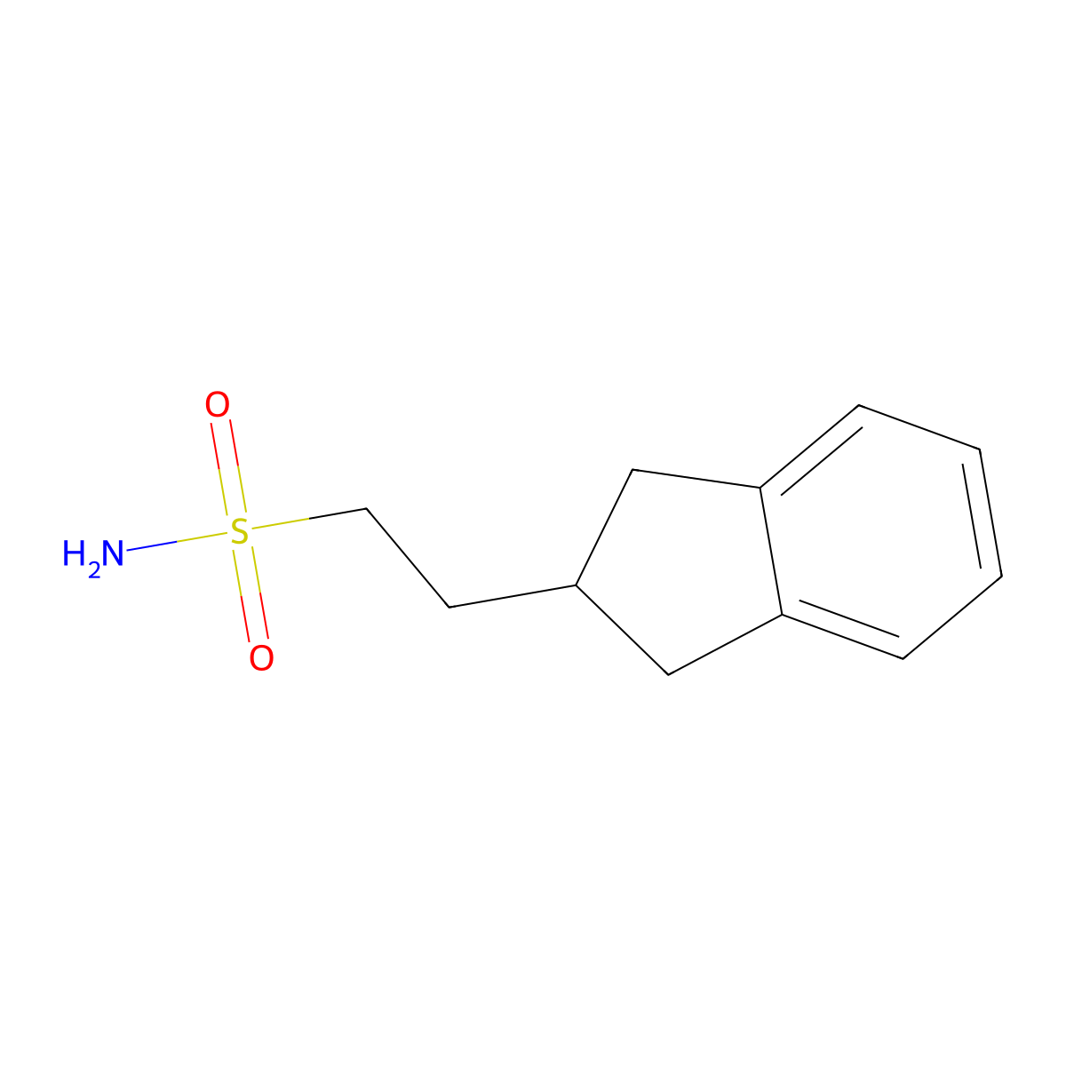 2-(2,3-dihydro-1H-inden-2-yl)ethane-1-sulfonamide molecular structure, CAS 2580223-56-7