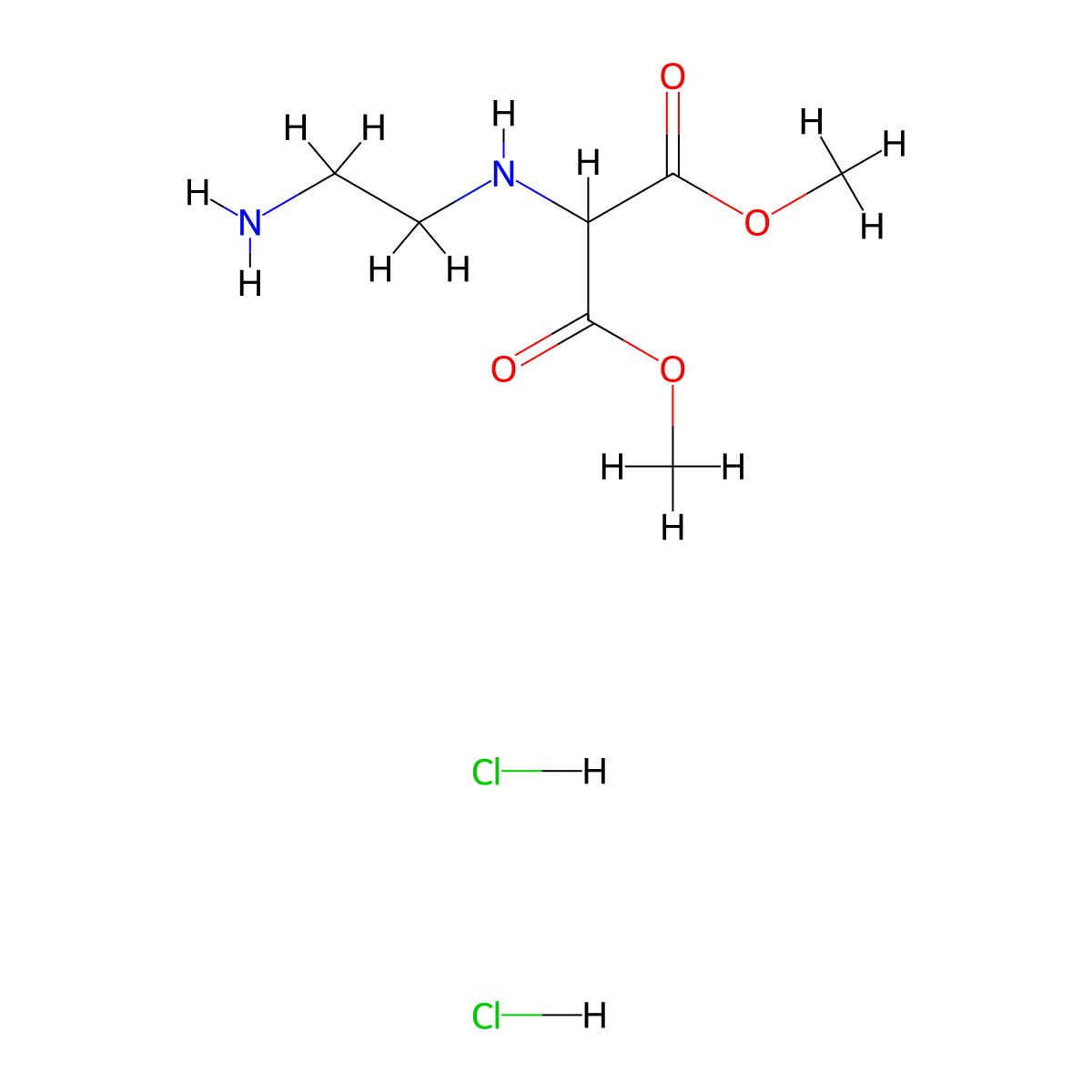 Dimethyl 2-(2-aminoethylamino)propanedioate;dihydrochloride molecular structure, CAS 2580223-64-7