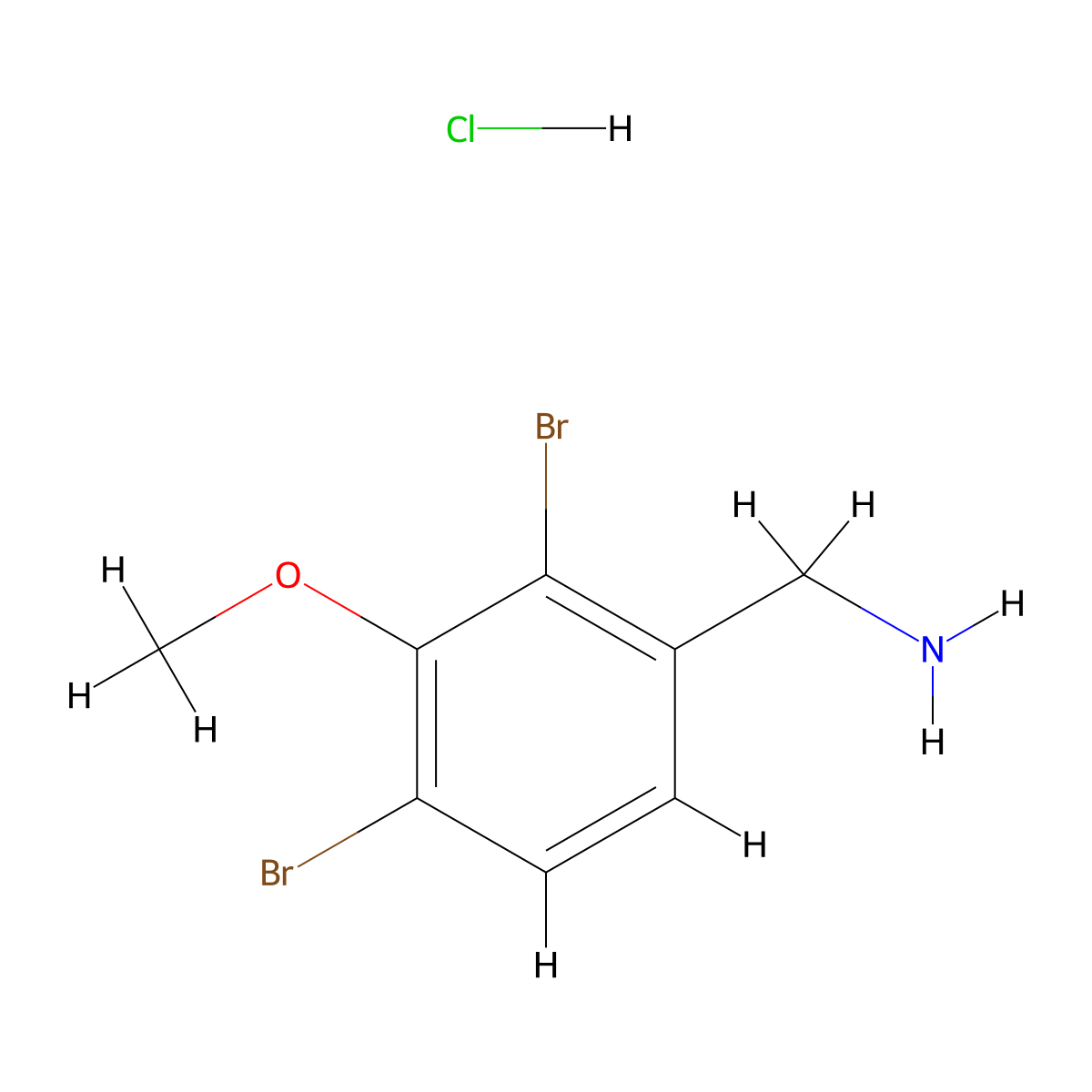 (2,4-Dibromo-3-methoxyphenyl)methanamine;hydrochloride molecular structure, CAS 2580223-67-0