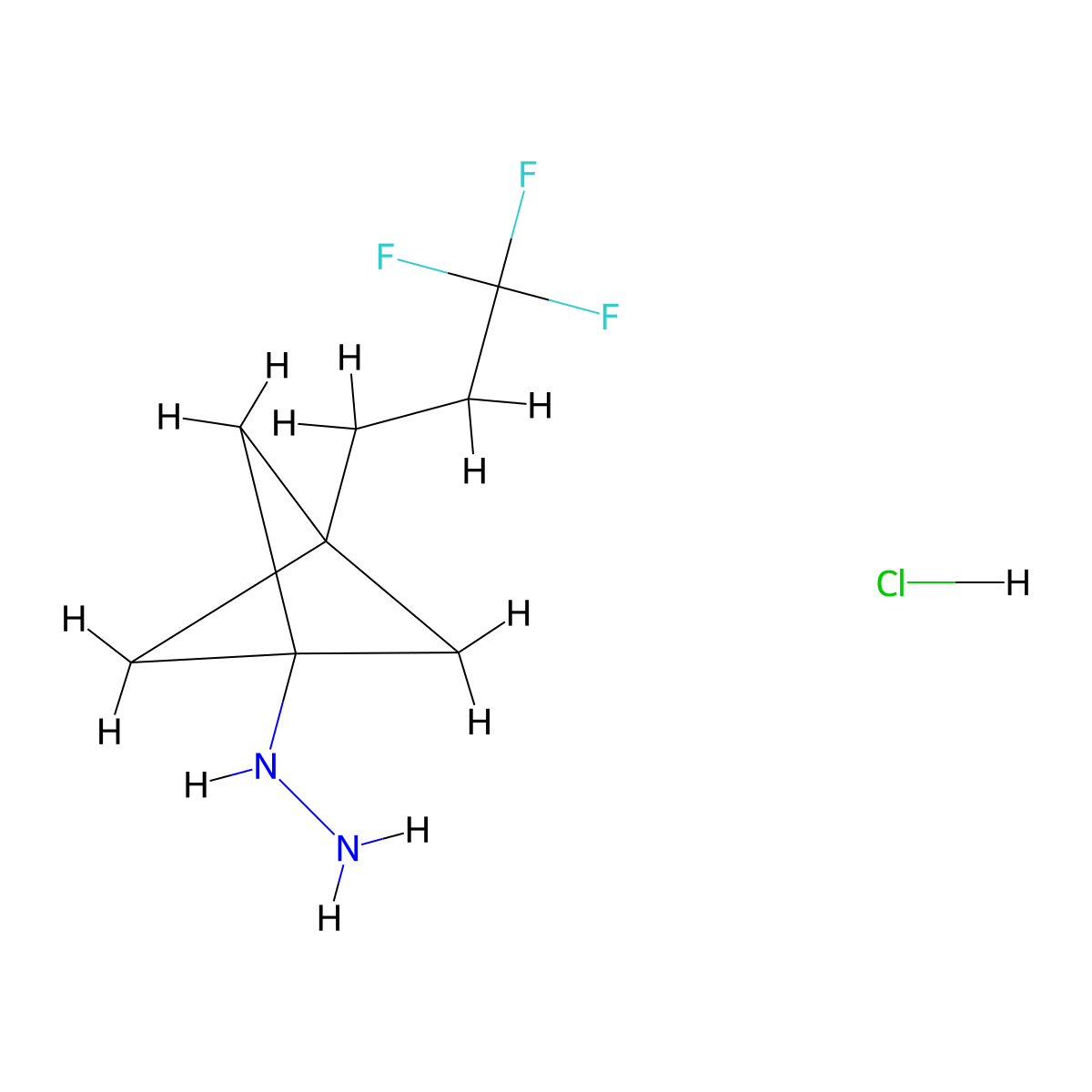 [3-(3,3,3-Trifluoropropyl)bicyclo[1.1.1]pentan-1-yl]hydrazine hydrochloride molecular structure, CAS 2580223-73-8